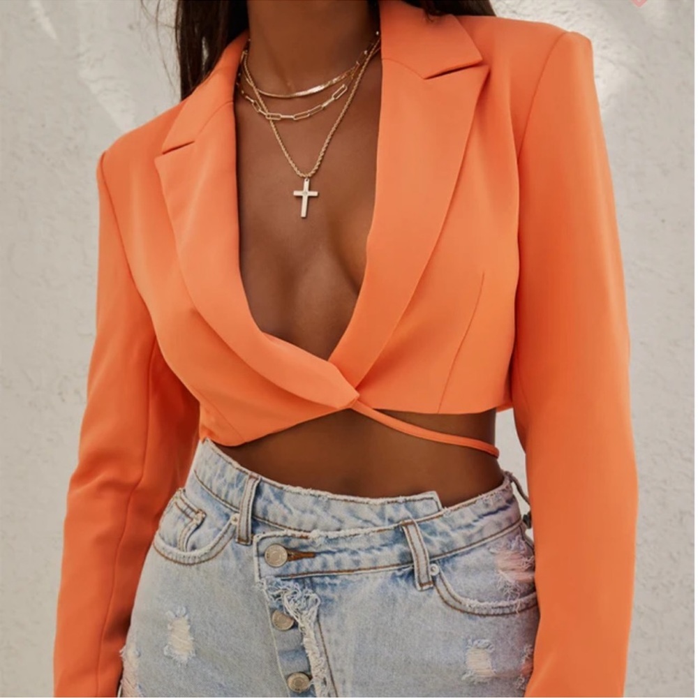 Orange crop jacket misslola